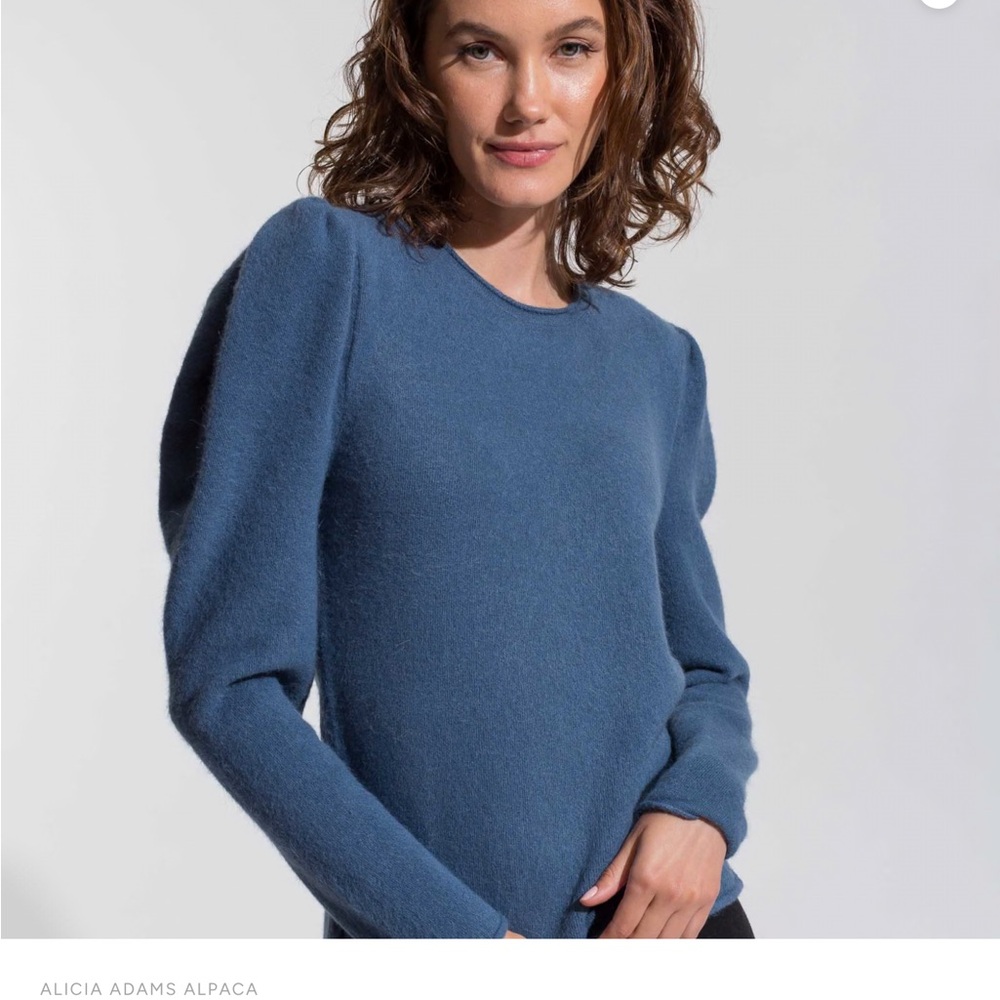 Alicia Adams Alpaca Women's Elegant Teal Sweater NWT